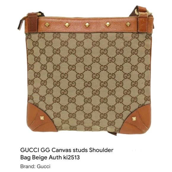 Authenticated Gucci Nailhead Abbey Messenger Shoulder Bag Crossbody Tote Bag - Picture 14 of 15